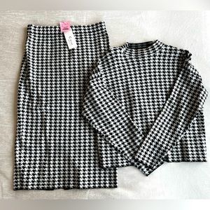 Houndstooth Knit Set